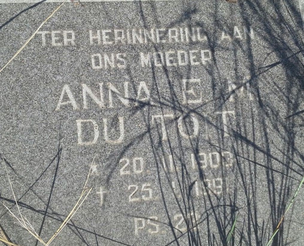 TOIT Anna E.M., du 1903-1991