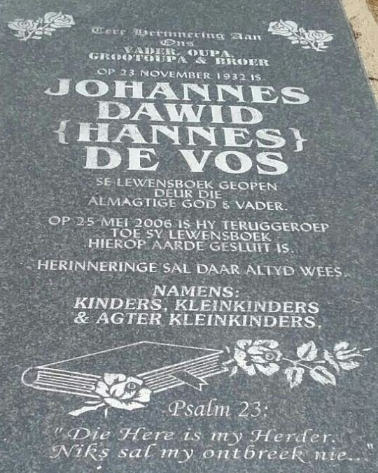VOS Johannes Dawid, de 1932-2006