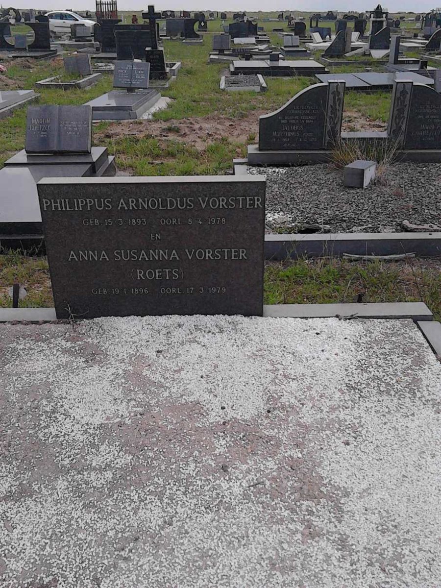 VORSTER Philippus Arnoldus 1893-1978 &amp; Anna Susanna ROETS 1896-1979