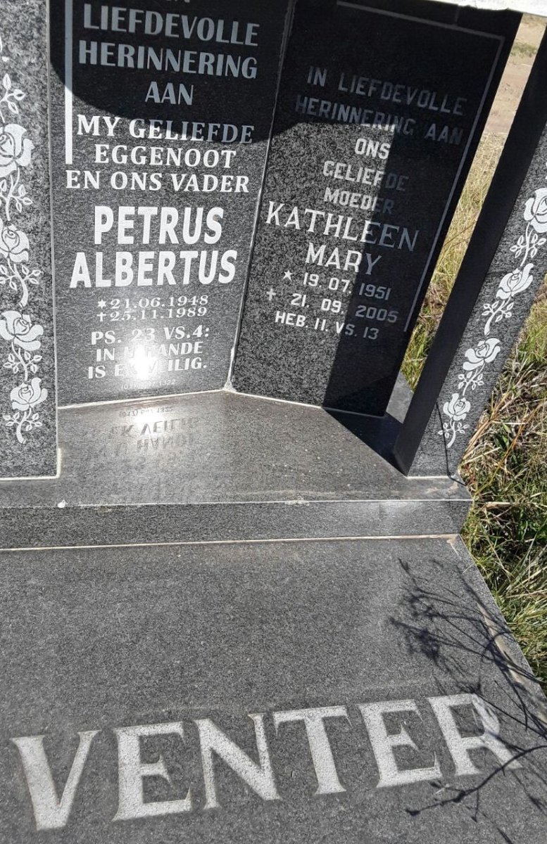 VENTER Petrus Albertus 1948-1989 &amp; Kathleen Mary 1951-2005