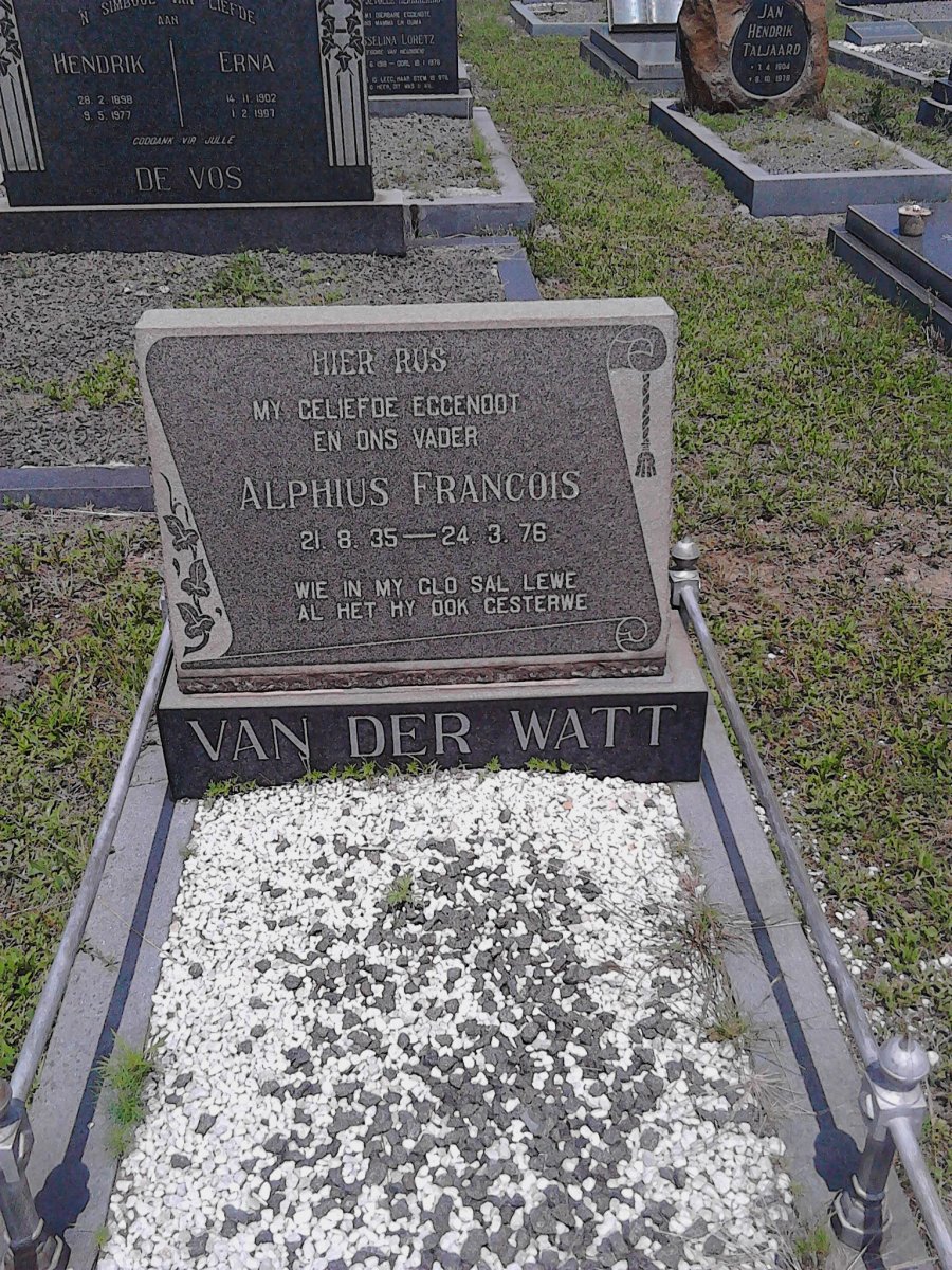WATT Alphius Francois, van der 1935-1976