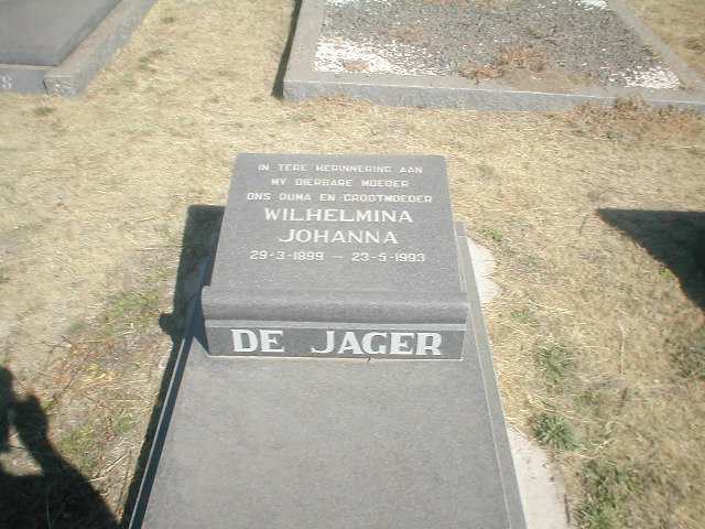 JAGER Wilhelmina Johanna,  De 1899-1993