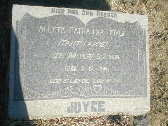 JOYCE Aletta Catharina geb. MEYER 1889-1956