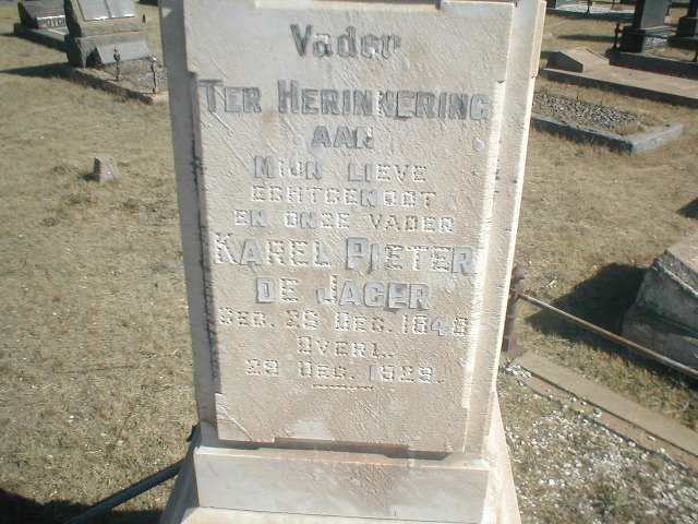 JAGER Karel Pieter, de 1848-1929