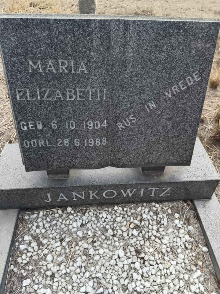 JANKOWITZ Maria Elizabeth 1904-1988