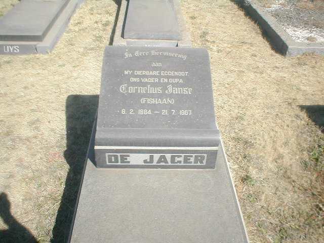 JAGER Cornelius Janse, De 1884-1967