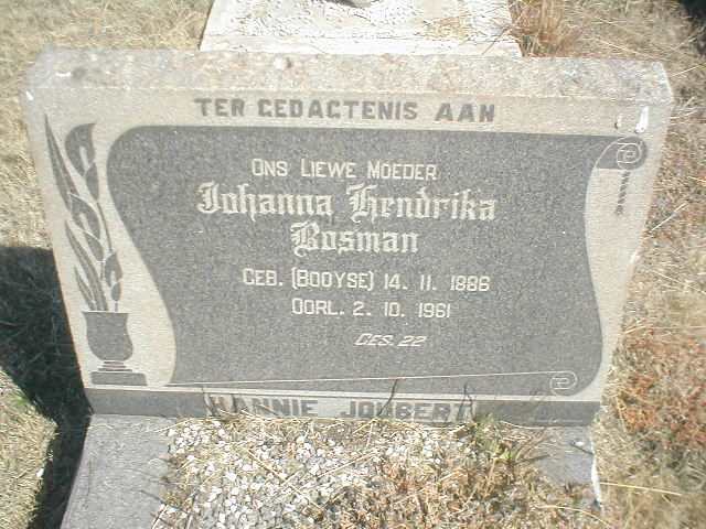 JOUBERT Hannie, BOSMAN Johanna Hendrika geb. BOOYSE 1886-1961