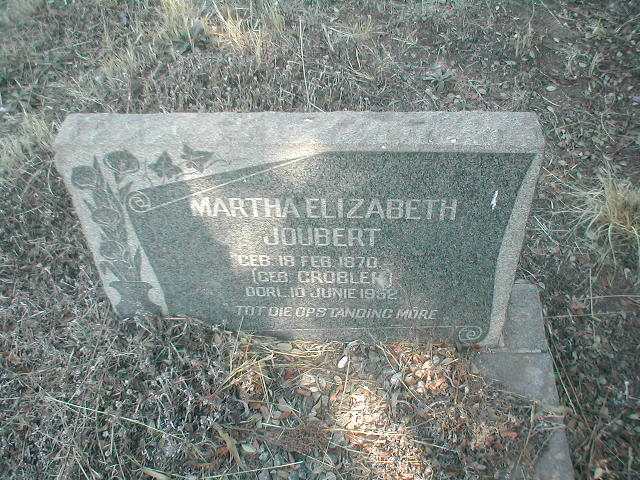 JOUBERT Martha Elizabeth nee GROBLER 1870-1952