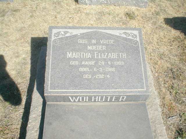 WOLHUTER Martha Elizabeth nee NAUDE 1903-1986