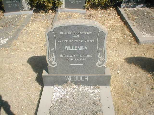 WEBBER Willemina nee VENTER 1932-1970