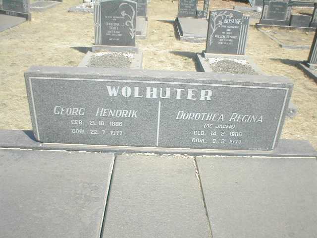 WOLHUTER Georg Hendrik 1886-1977 &amp; Dorothea Regina DE JAGER 1906-1977