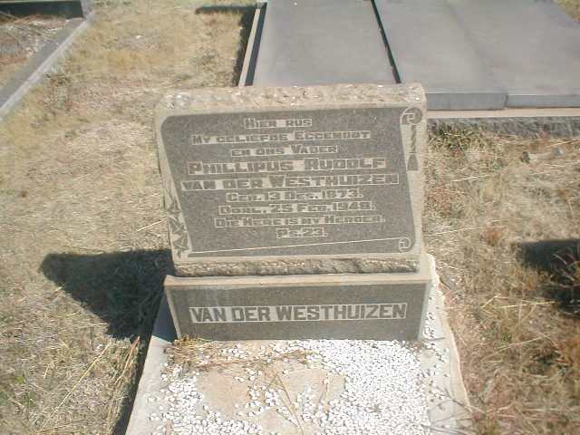 WESTHUIZEN Phillipus Rudolf, van der 1873-1948