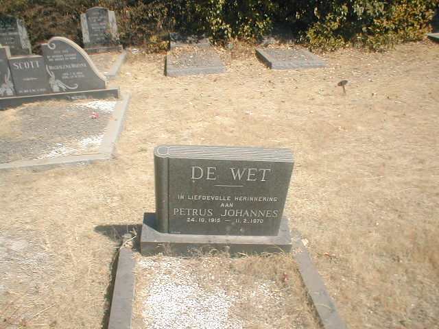 WET Petrus Johannes, de 1915-1970