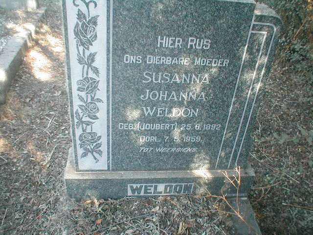 WELDON Susanna Johanna 1892-1959