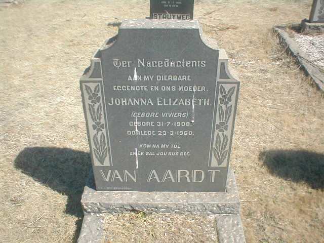 AARDT Johanna Elizabeth, van geb. VIVIERS 1908-1960