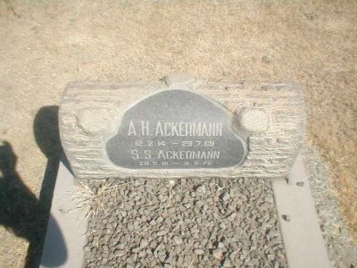 ACKERMANN A. H. 1914-1969 &amp; S. S. 1915-1975