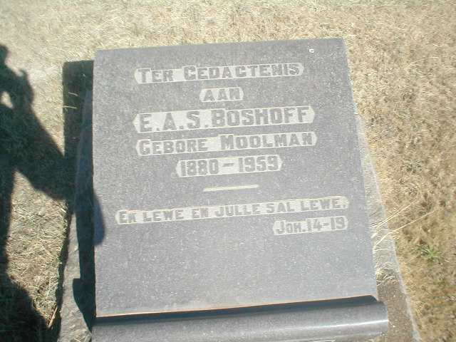 BOSHOFF E.A.S. nee MOOLMAN 1880-1959