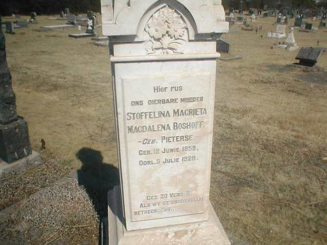 BOSHOFF Stoffelina Magrieta Magdalena nee PIETERSE 1859-1928