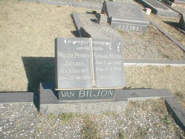 BILJON Willem Petrus Jacobus, van 1877-1951 &amp; Susara Maria 1888-1970