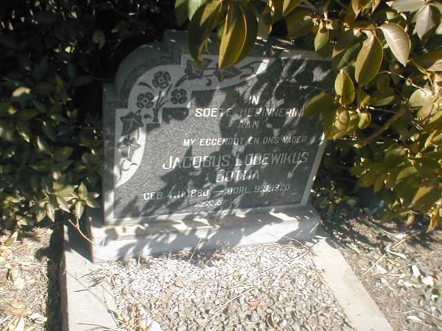 BOTHA Jacobus Lodewikus 1880-1920