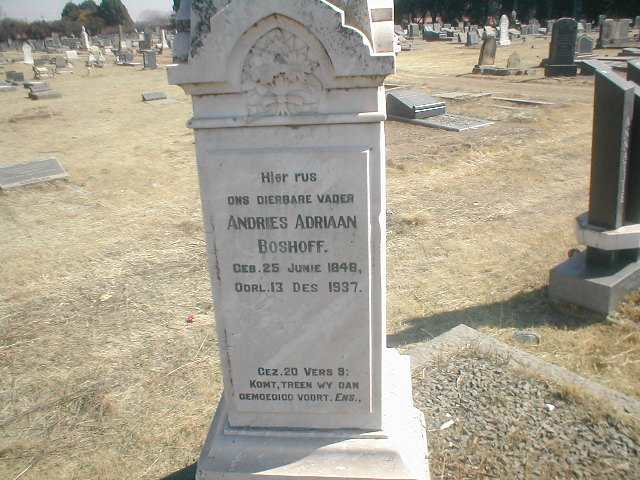 BOSHOFF Andries Adriaan 1848-1937
