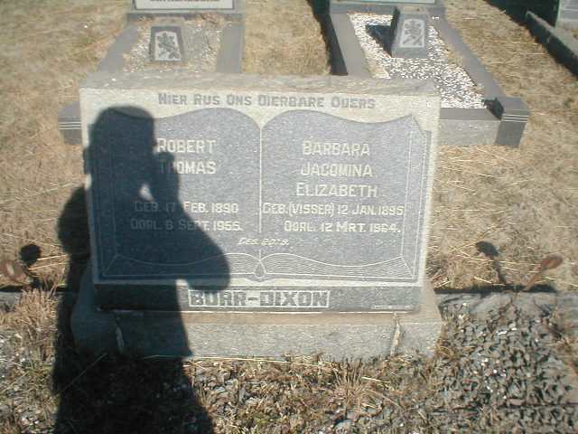 BURR-DIXON Robert Thomas 1890-1955 &amp; Barbara Jacomina Elizabeth VISSER 1895-1964