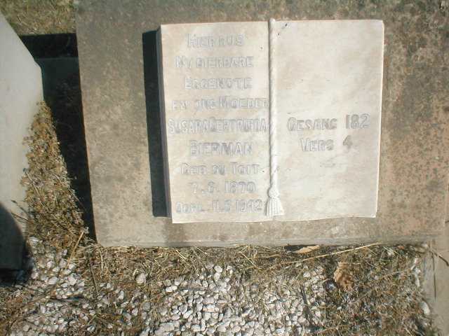 BIERMAN Susana Gertruida nee DU TOIT 1870-1942