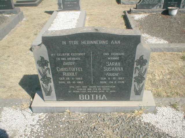 BOTHA Christoffel Rudolf 1893-1967 &amp; Sarah Susanna FOUCHE 1897-1978