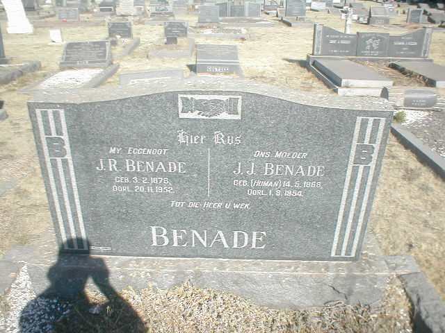 BENADE J.R. 1876-1952 &amp; J.J. HUMAN 1868-1954