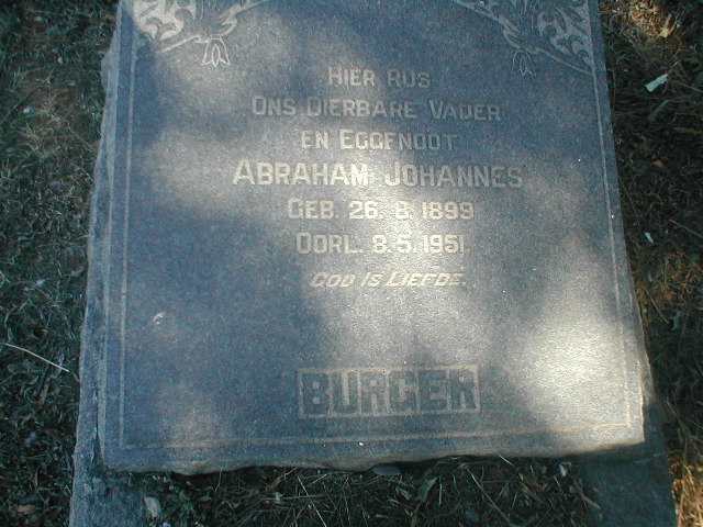 BURGER Abraham Johannes 1899-1951