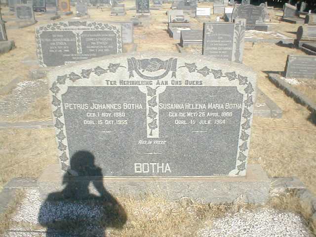 BOTHA Petrus Johannes 1880-1955 &amp; Susanna Helena Maria DE WET 1888-1964
