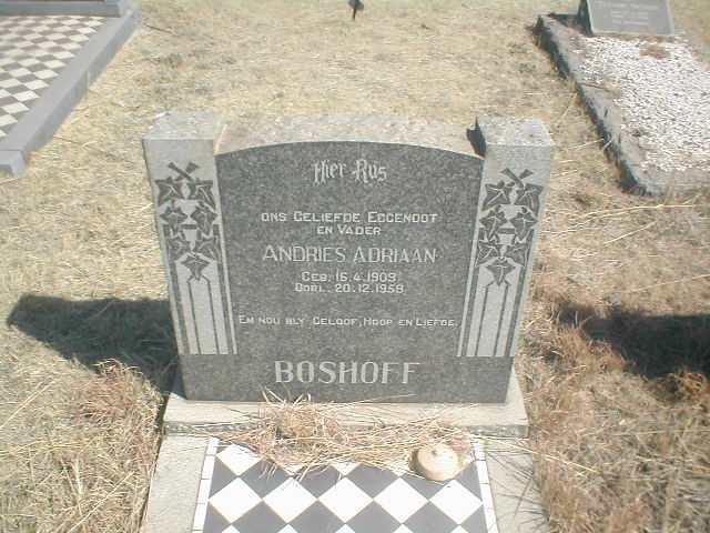BOSHOFF Andries Adriaan 1909-1958