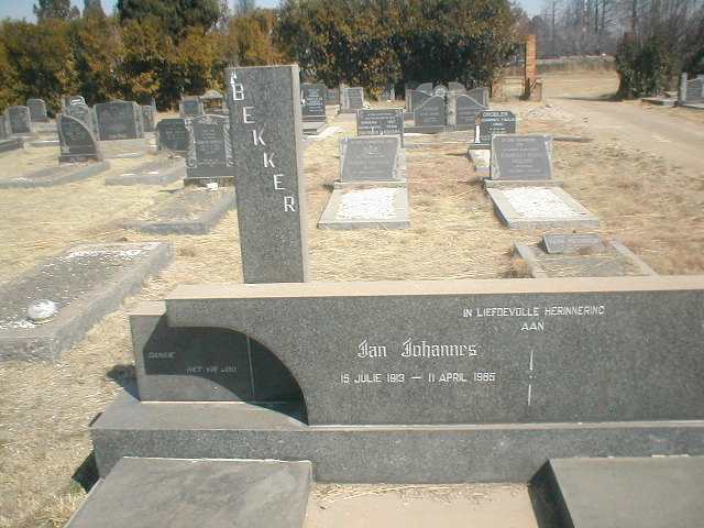 BEKKER Jan Johannes 1913-1985