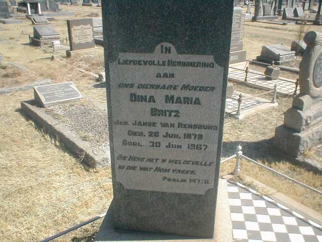 BRITZ Dina Maria 1878-1967