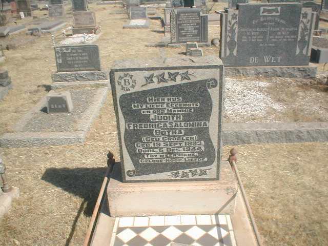 BOTHA Judith Fredrica Salomina nee GROBLER 1893-1944