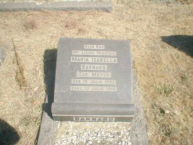 BARNARD Maria Isabella geb. MEYER 1903-1948