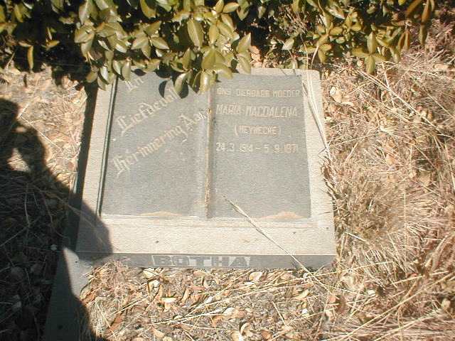 BOTHA Maria Magdalena nee REYNECKE 1914-1971