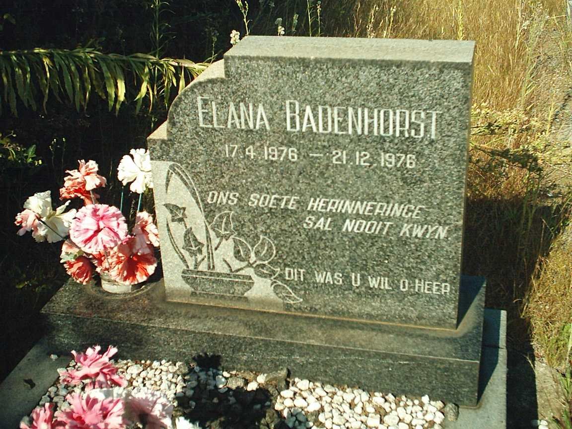BADENHORST Elana 1976-1976