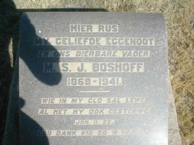 BOSHOFF M.S.J. 1868-1941