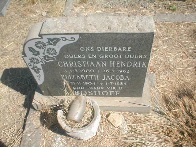 BOSHOFF Christiaan Hendrik 1900-1962 &amp; Elizabeth Jacoba 1904-1984