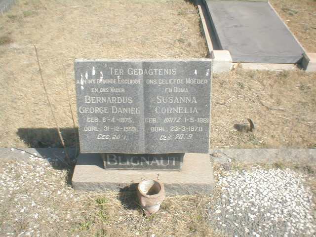 BLIGNAUT Bernardus George Daniel 1875-1953 &amp; Susanna Cornelia BRITZ 1881-1970