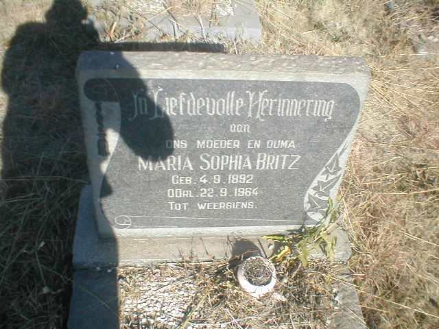 BRITZ Maria Sophia 1892-1964