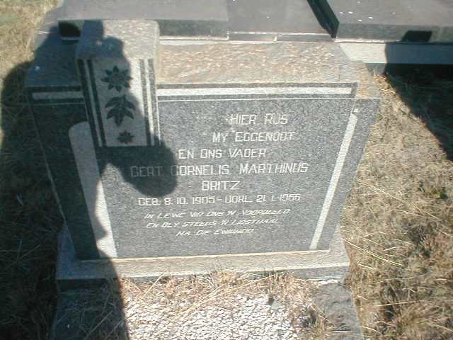 BRITZ Gert Cornelius Marthinus 1905-1956