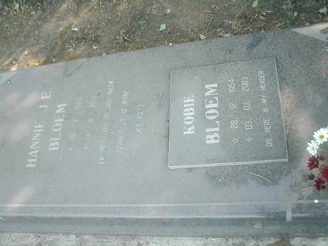 BLOEM Hannie J.E. 1925-2001 :: BLOEM Kobie 1954-2003