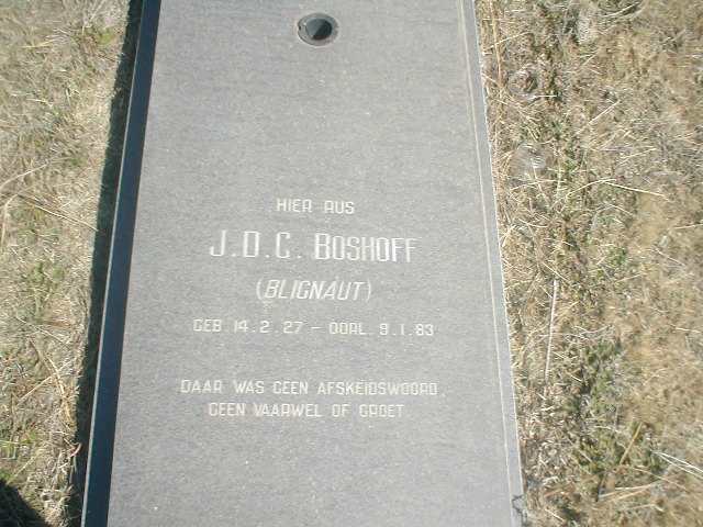 BOSHOFF J.D.C. nee BLIGNÀUT 1927-1983