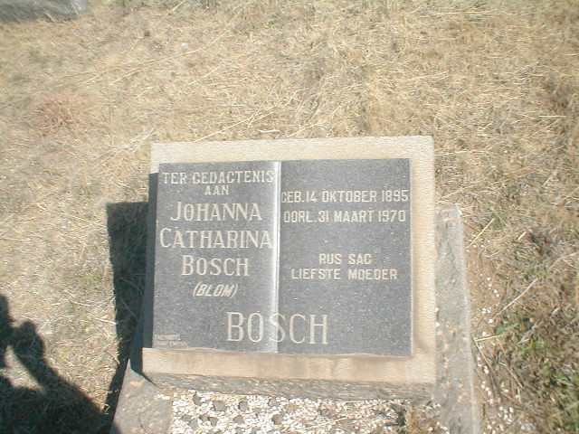 BOSCH Johanna Catharina geb. BLOM 1895-1970
