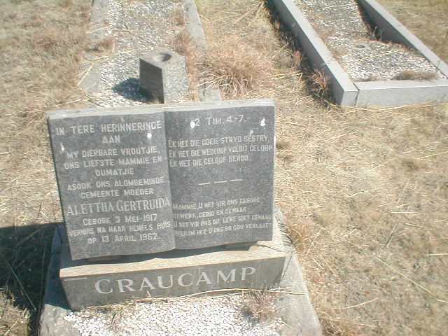 CRAUCAMP Aletta Gertruida 1917-1962