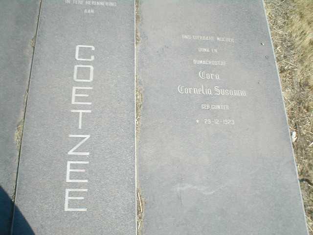 COETZEE Cora Cornelia Susanna geb. GUNTER 1923-