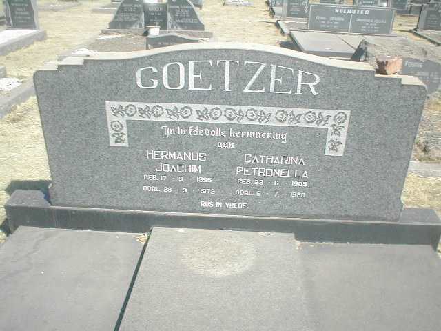 COETZER Hermanus Joachim 1896-1972 &amp; Catharina Petronella 1905-1980