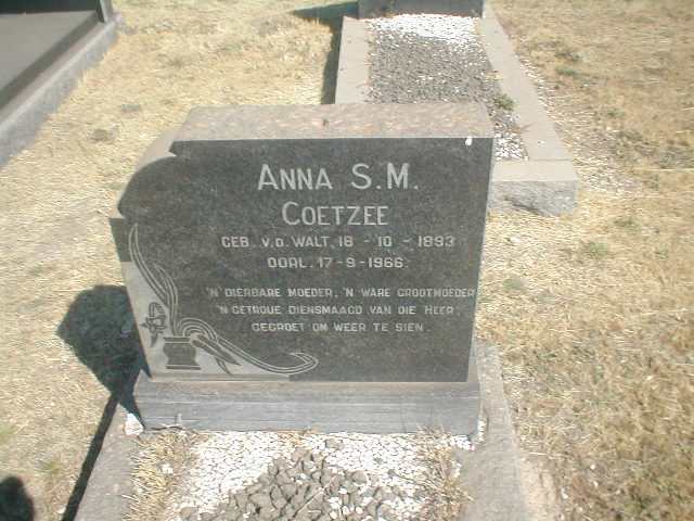 COETZEE Anna S.M. geb. V.D. WALT 1893-1966